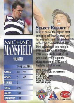 1996 Select AFL #21 Michael Mansfield Back